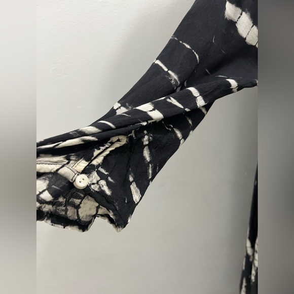 Alma Euroasia Wrap Tie Die Dress with Ruffle High Low skirt NWT One size - Picture 2 of 11